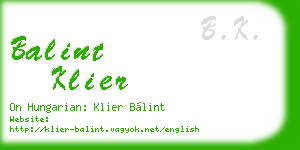 balint klier business card